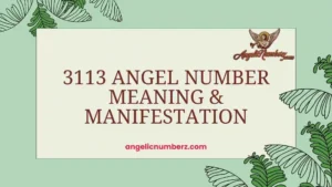 3113 Angel Number Meaning & Manifestation